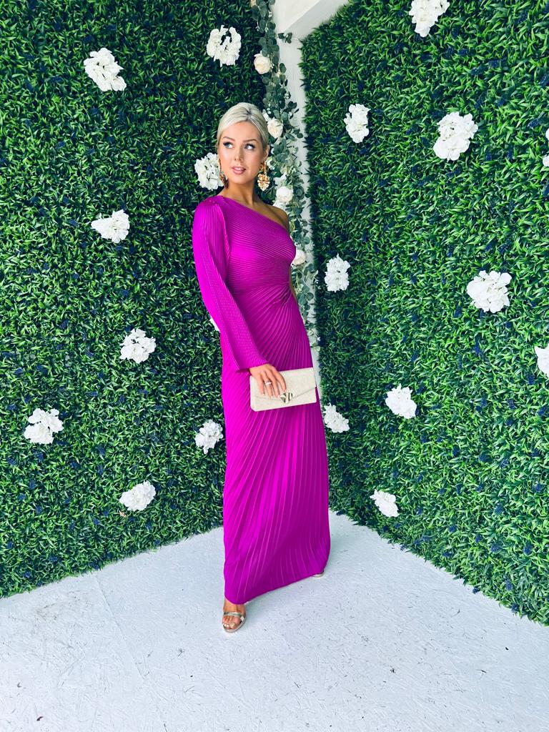Shannon Pleated Maxi Dress Orchid