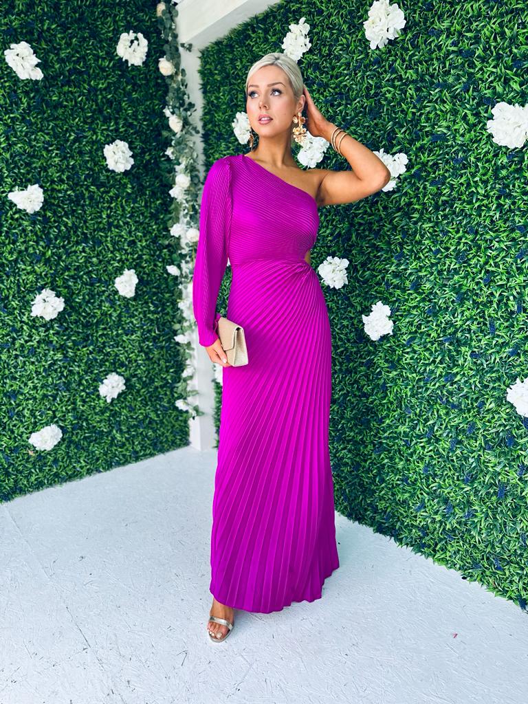 Shannon Pleated Maxi Dress Orchid