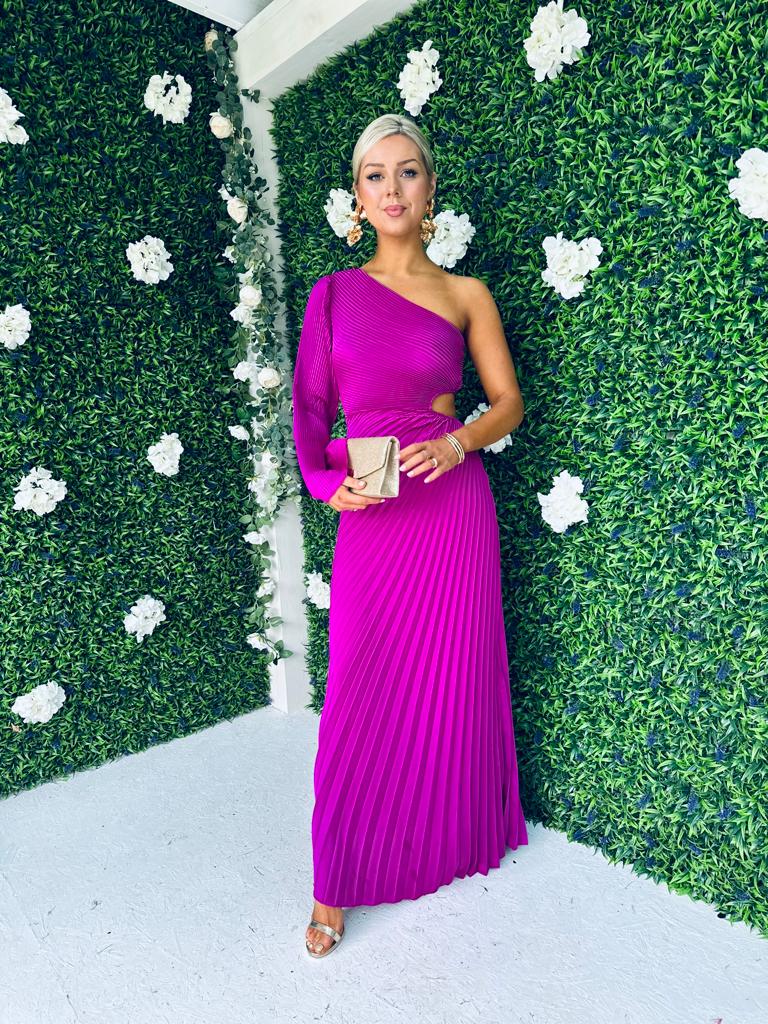 Shannon Pleated Maxi Dress Orchid
