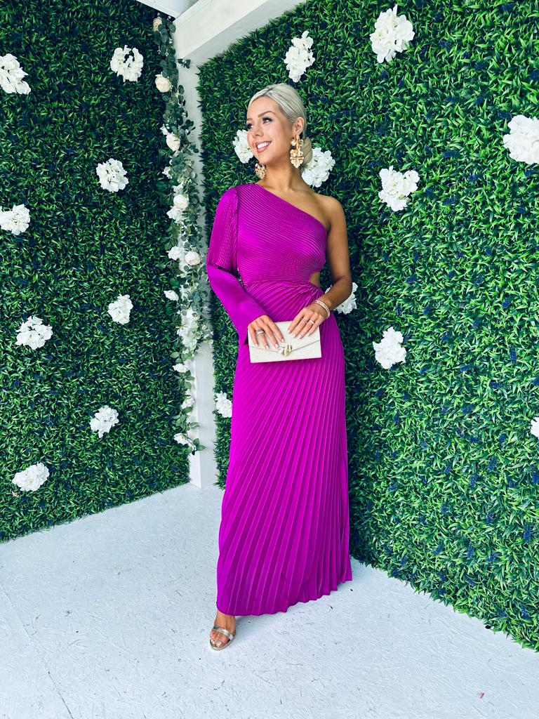 Shannon Pleated Maxi Dress Orchid