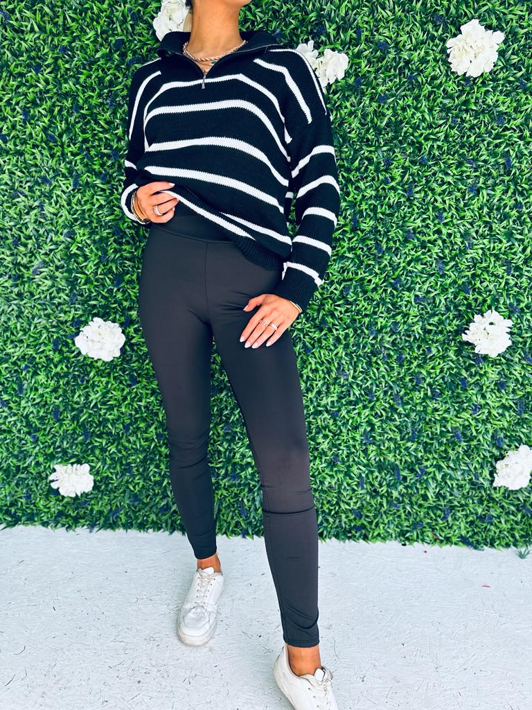 Shauna Scrunch Solid Leggings Black