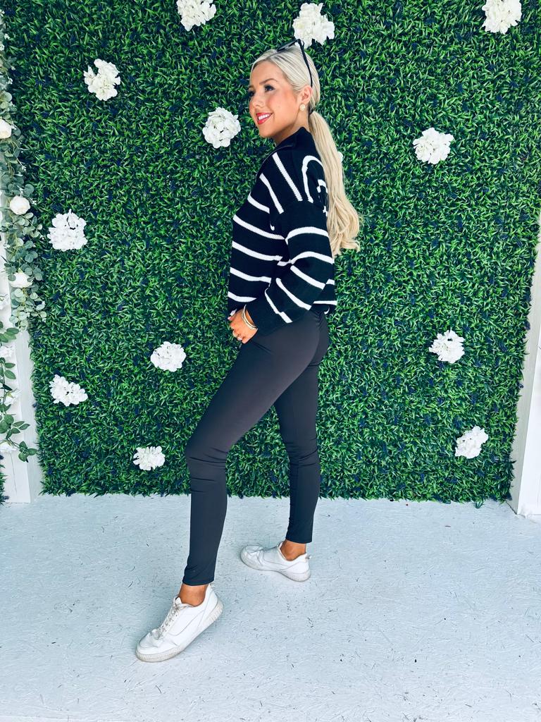 Shauna Scrunch Solid Leggings Black