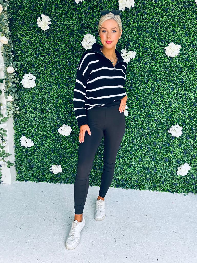 Shauna Scrunch Solid Leggings Black