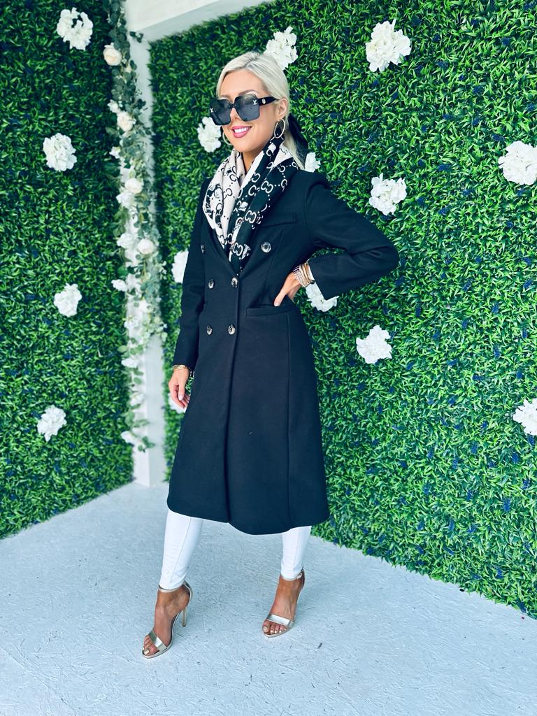 Rachel Double Breasted Coat Black