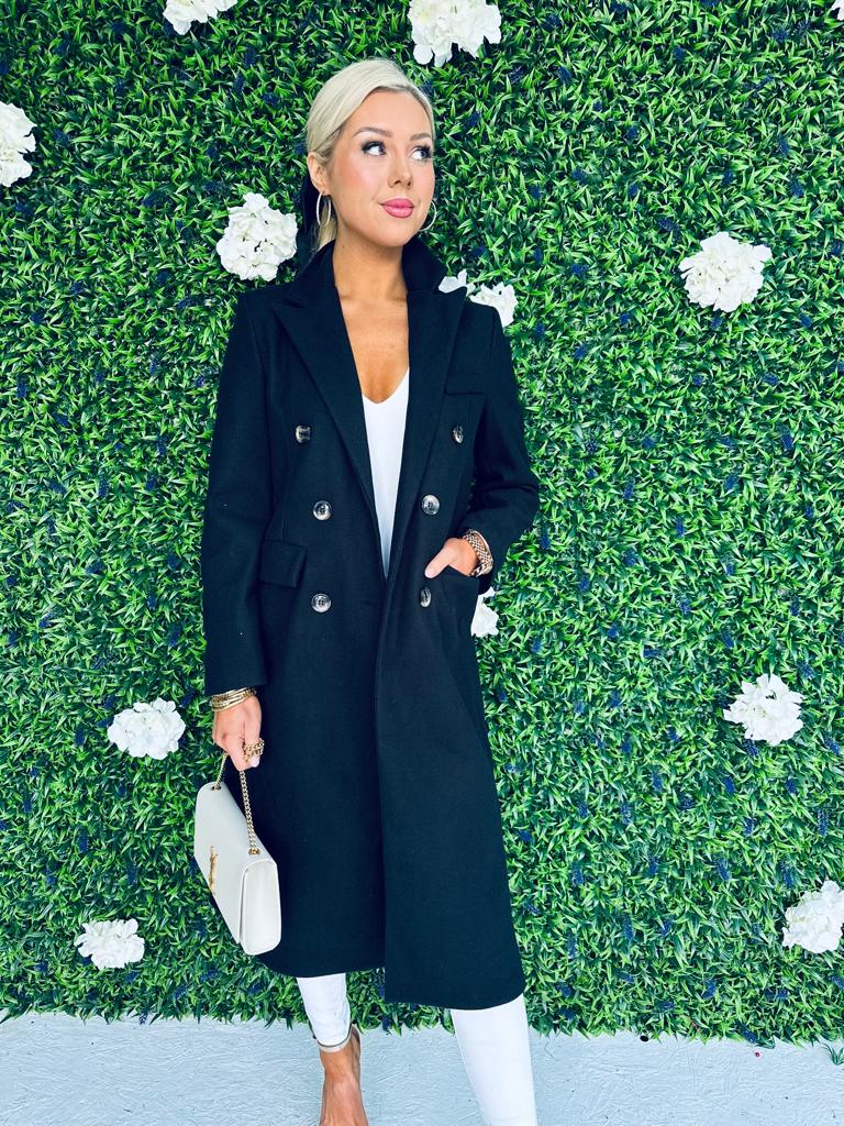 Rachel Double Breasted Coat Black