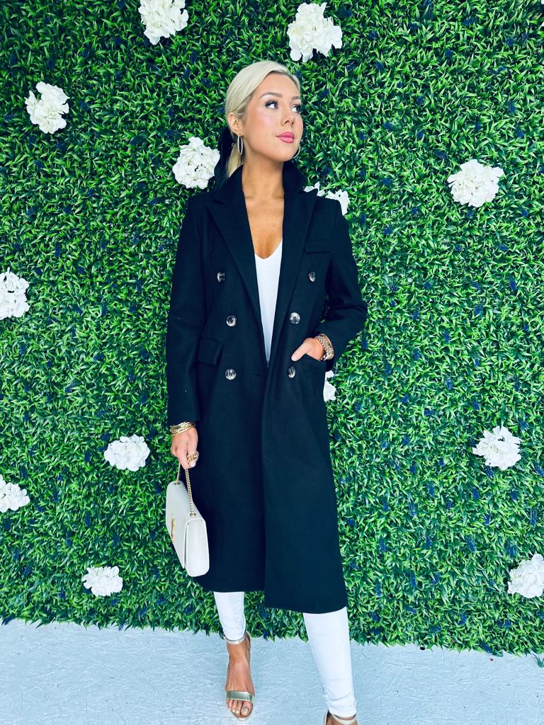 Rachel Double Breasted Coat Black