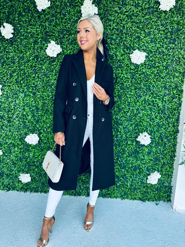 Rachel Double Breasted Coat Black