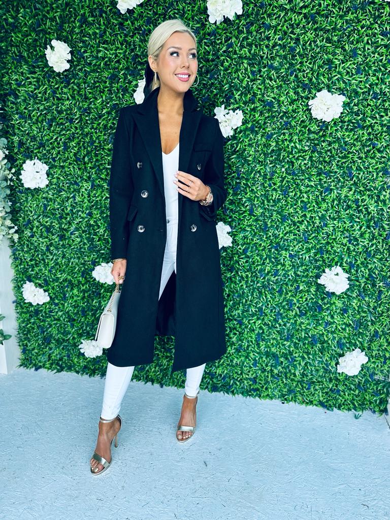 Rachel Double Breasted Coat Black