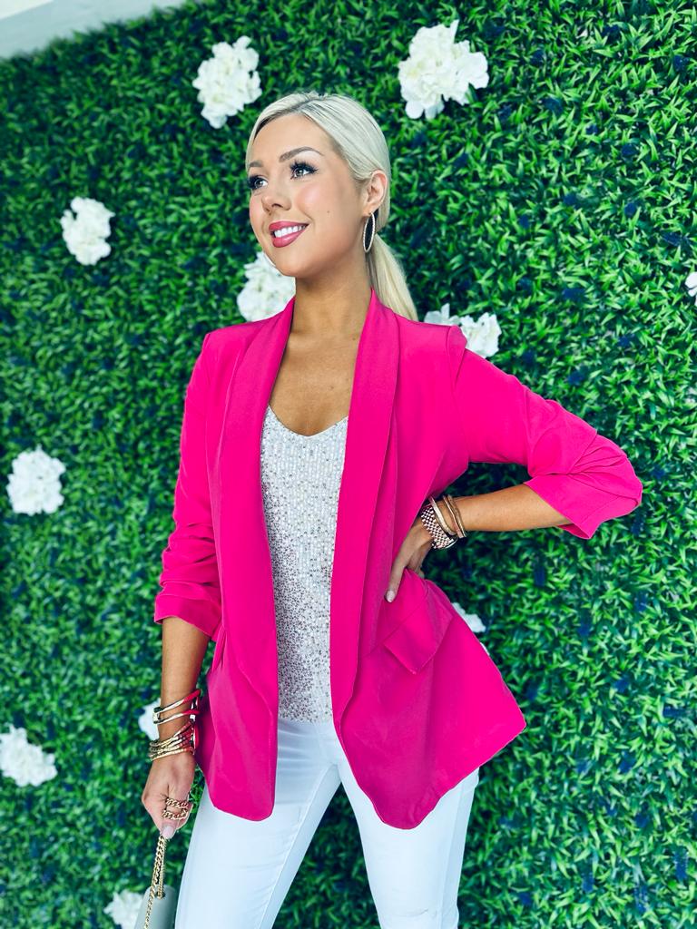 Pam Tailored Blazer Fuchsia