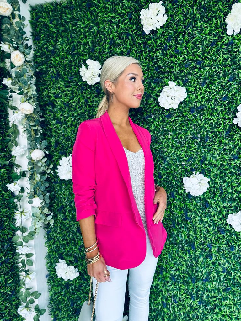 Pam Tailored Blazer Fuchsia
