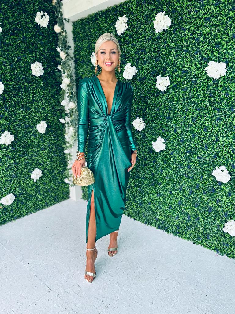 Olive Drape Detailed Dress Forest