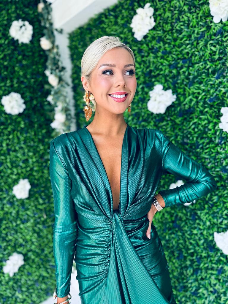 Olive Drape Detailed Dress Forest