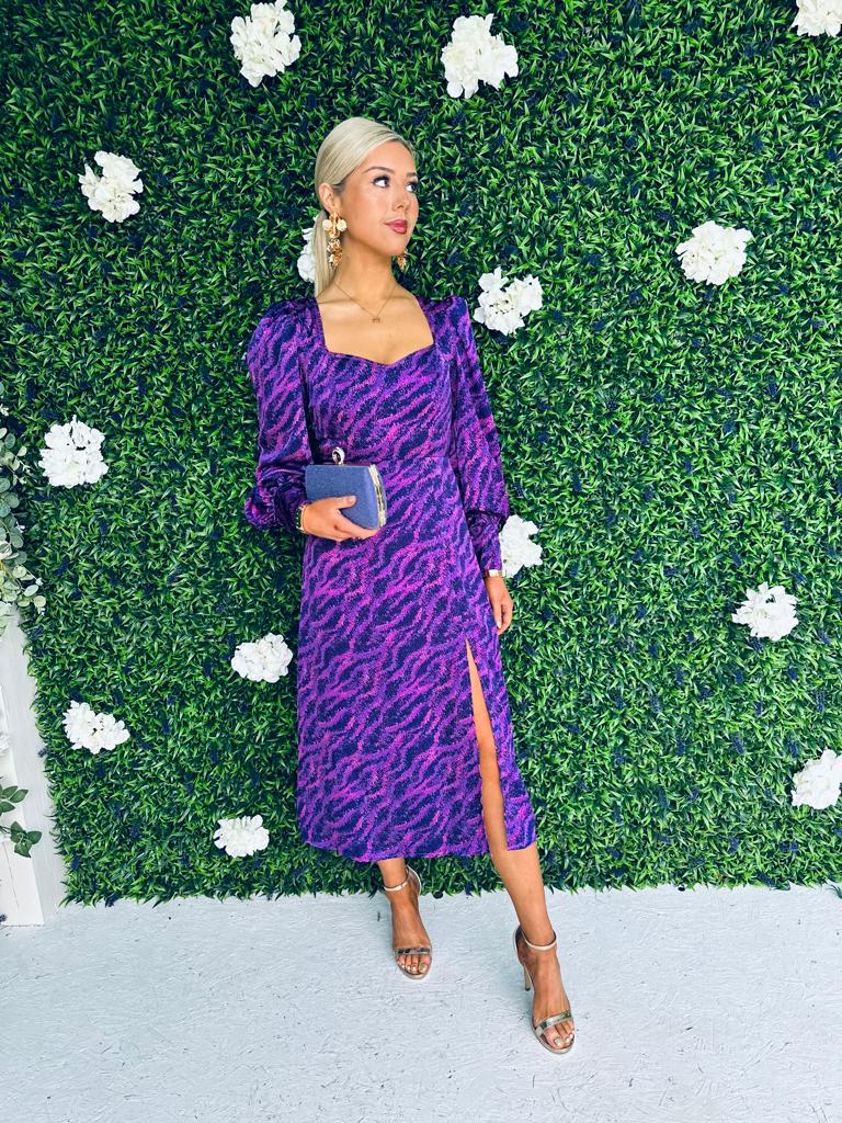 Katie Sweetheart Midi Dress Purple