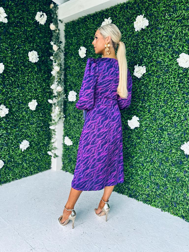 Katie Sweetheart Midi Dress Purple