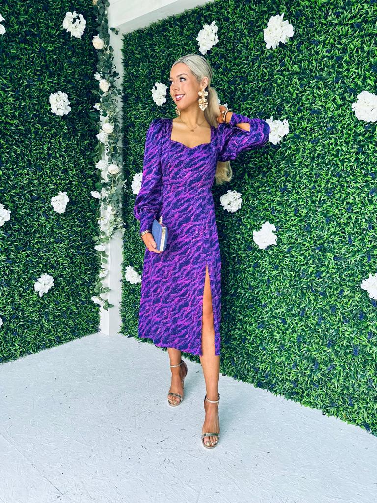 Katie Sweetheart Midi Dress Purple