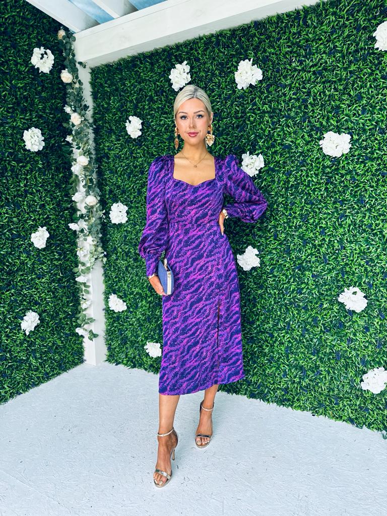 Katie Sweetheart Midi Dress Purple