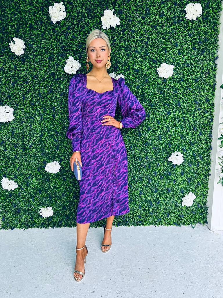 Katie Sweetheart Midi Dress Purple
