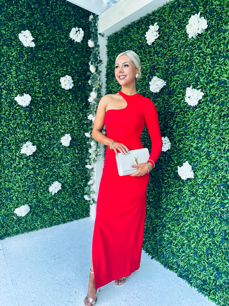 Tilly Single Sleeve Bodycon Dress Red