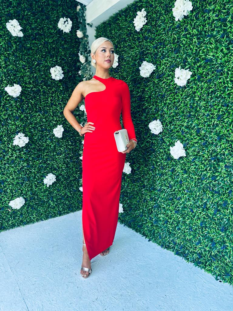 Tilly Single Sleeve Bodycon Dress Red
