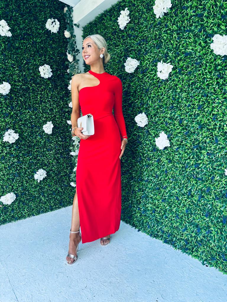 Tilly Single Sleeve Bodycon Dress Red