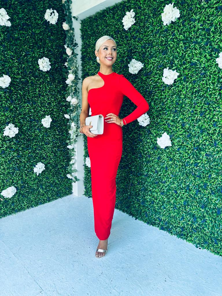 Tilly Single Sleeve Bodycon Dress Red
