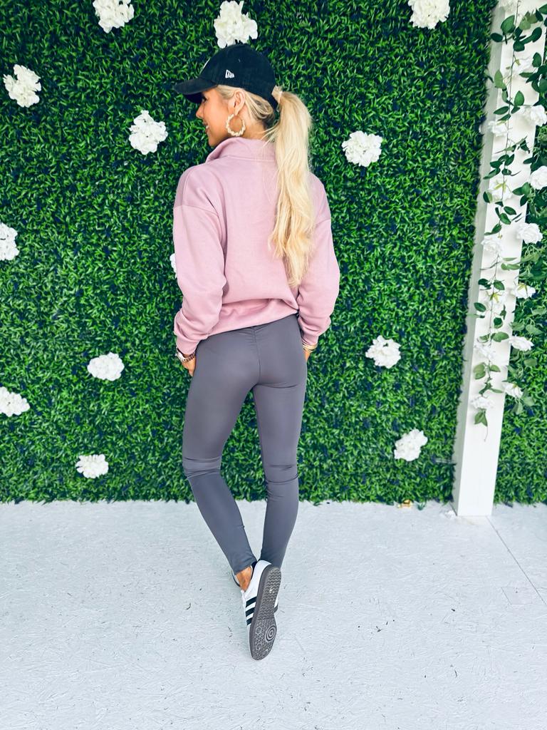 Shauna Scrunch Solid Leggings Grey