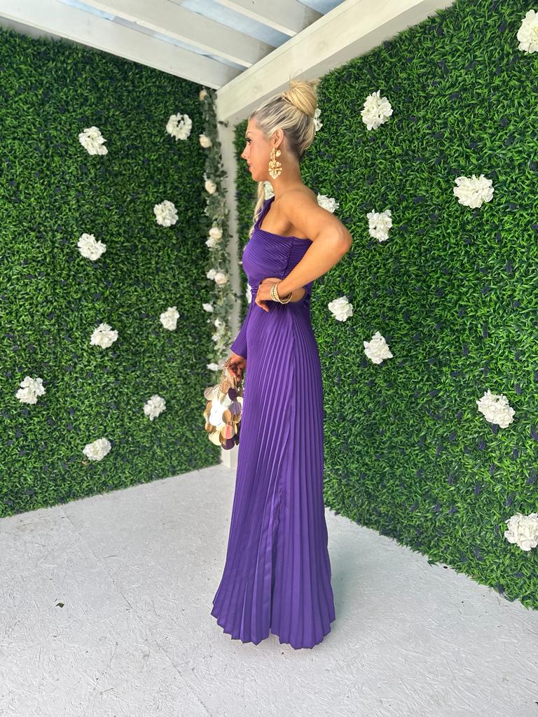 Jean Pleated Maxi Dress Violet