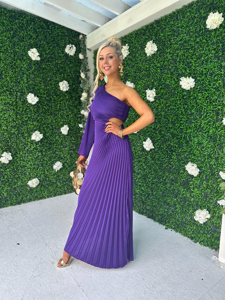 Jean Pleated Maxi Dress Violet
