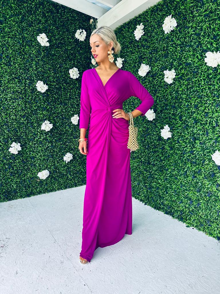 Isabelle Gathered Detail Dress Orchid