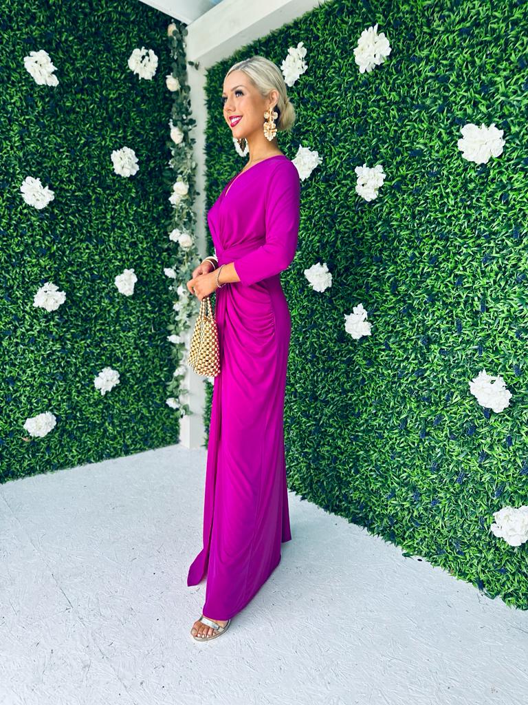 Isabelle Gathered Detail Dress Orchid