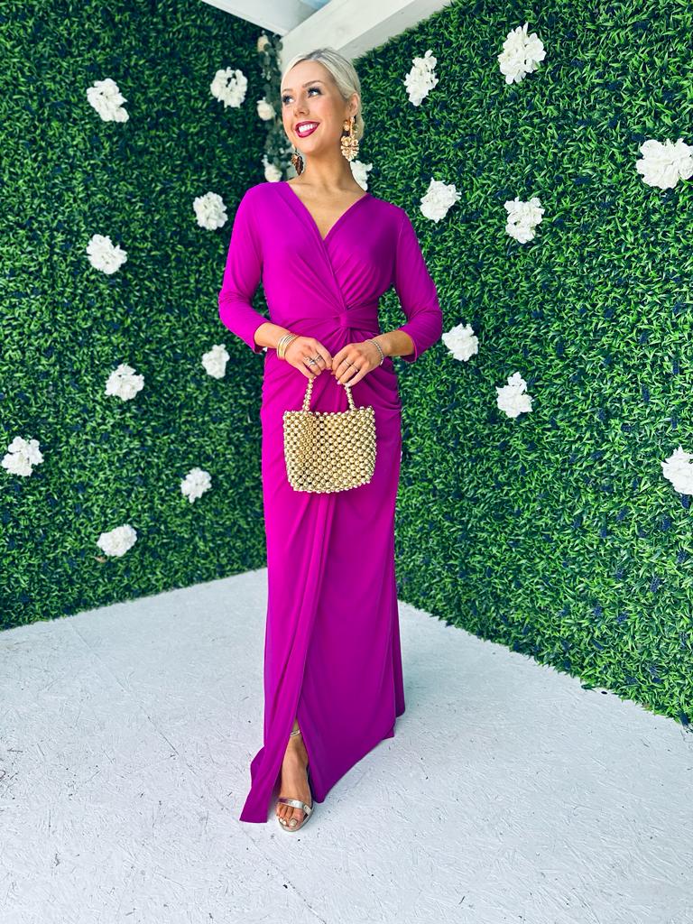Isabelle Gathered Detail Dress Orchid