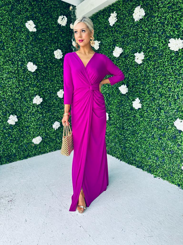Isabelle Gathered Detail Dress Orchid