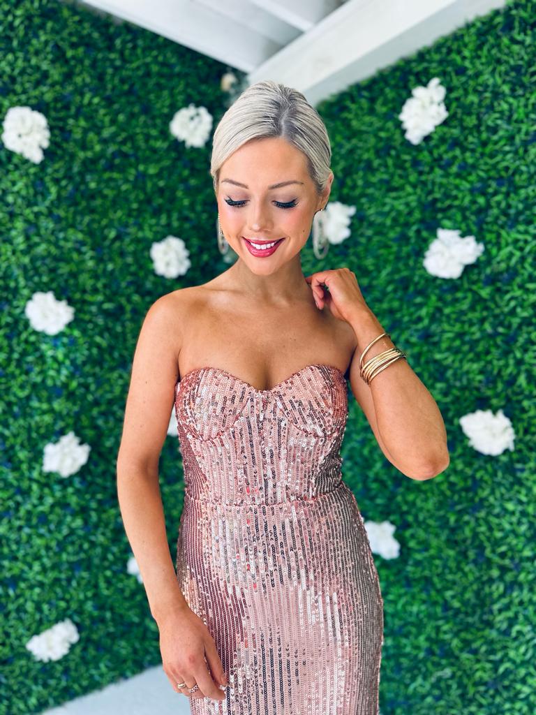 Gorgi Sequin Maxi Dress Rose