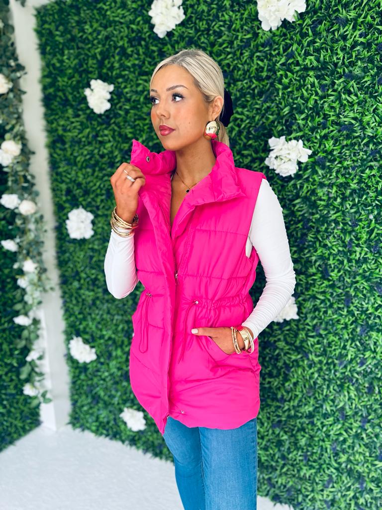 Tara Detailed Gilet Pink