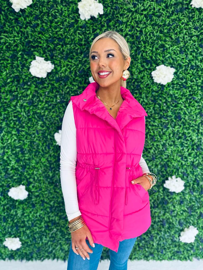 Tara Detailed Gilet Pink