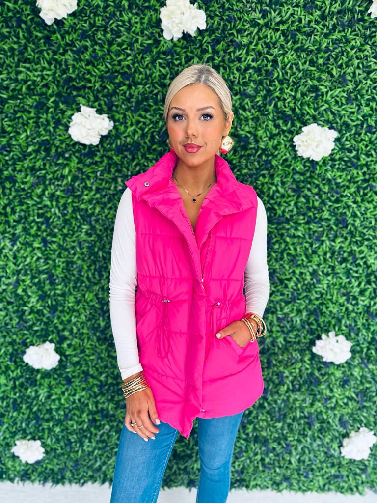 Tara Detailed Gilet Pink