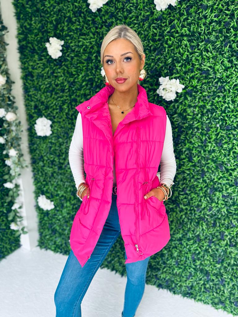 Tara Detailed Gilet Pink