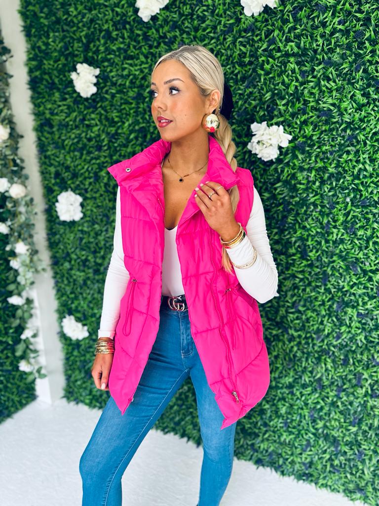 Tara Detailed Gilet Pink