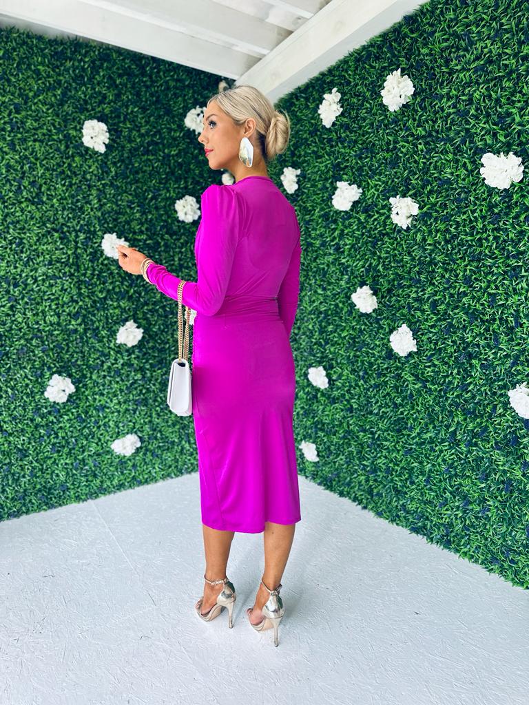 Drew Gathered Detail Dress Orchid
