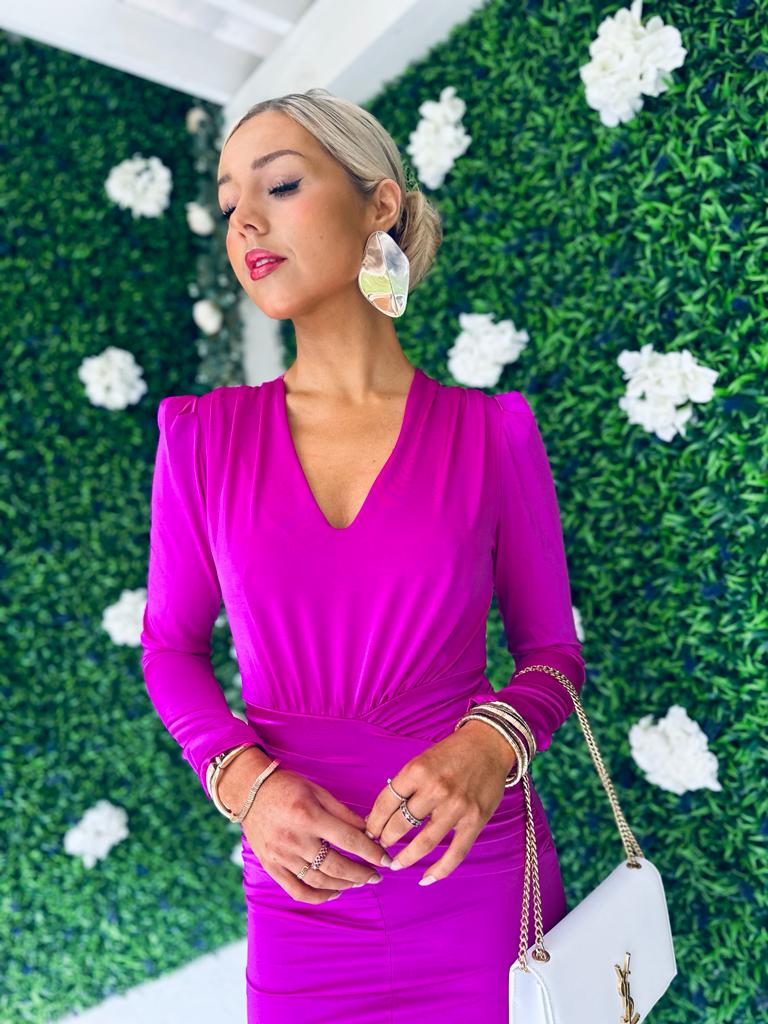Drew Gathered Detail Dress Orchid