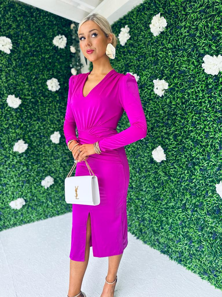 Drew Gathered Detail Dress Orchid