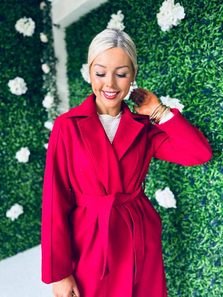 Michelle Longline Coat Wine