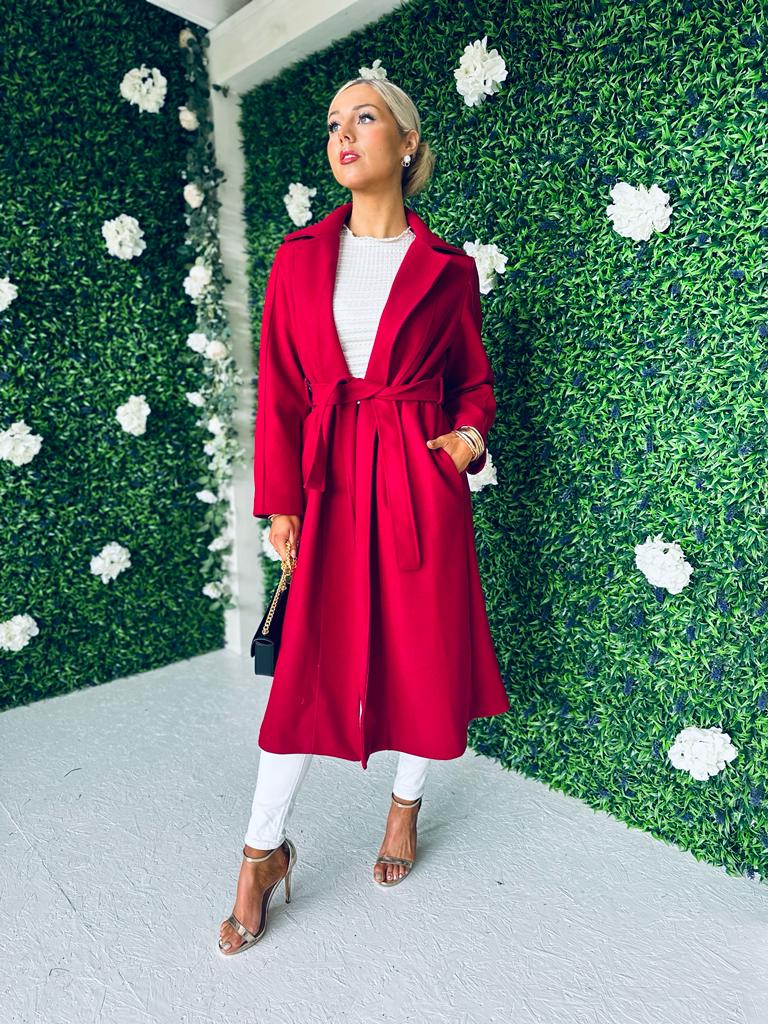 Michelle Longline Coat Wine