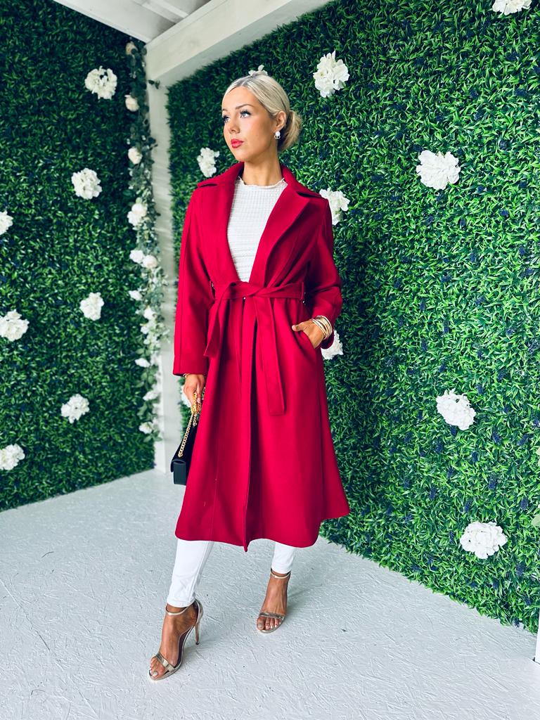 Michelle Longline Coat Wine