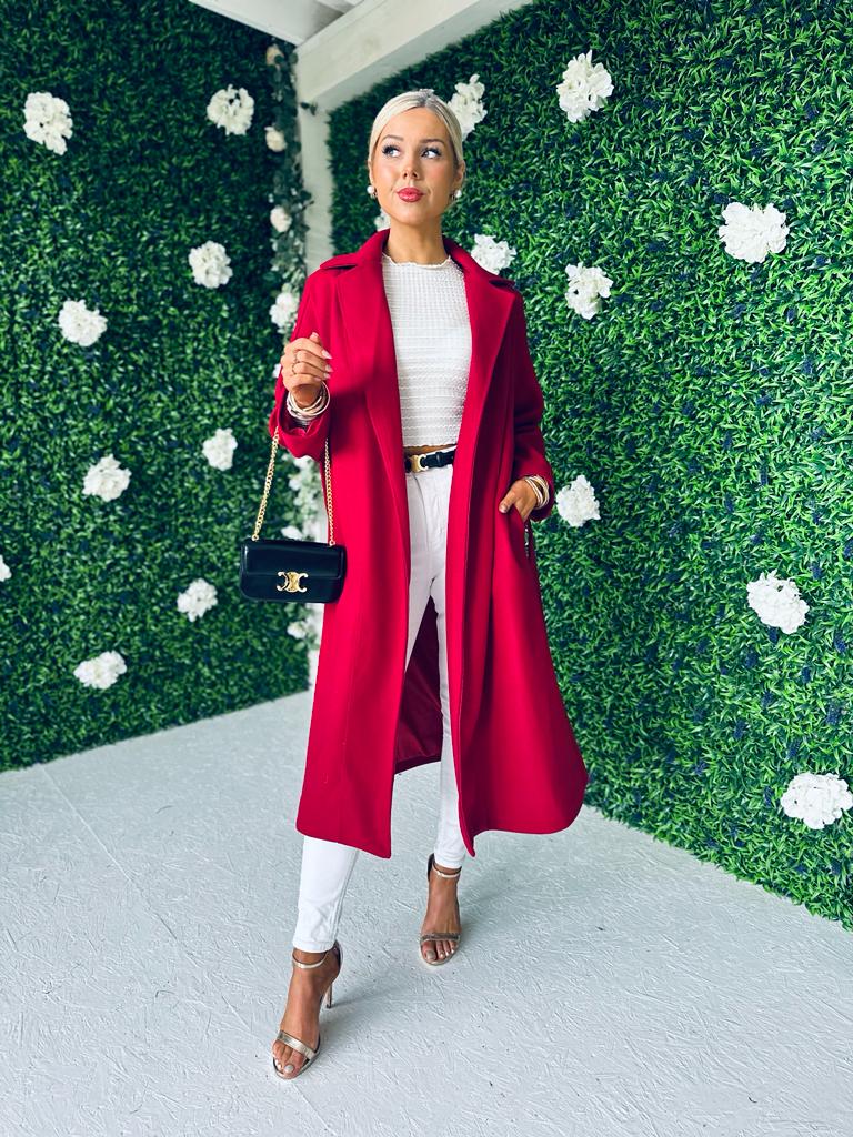Michelle Longline Coat Wine