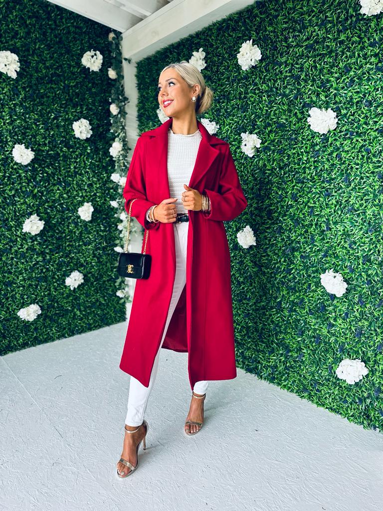 Michelle Longline Coat Wine