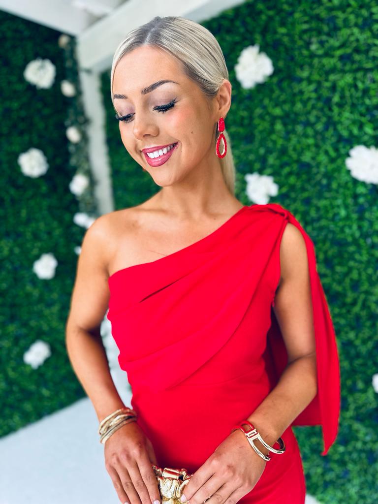 Shea Draped Midi Dress Rouge