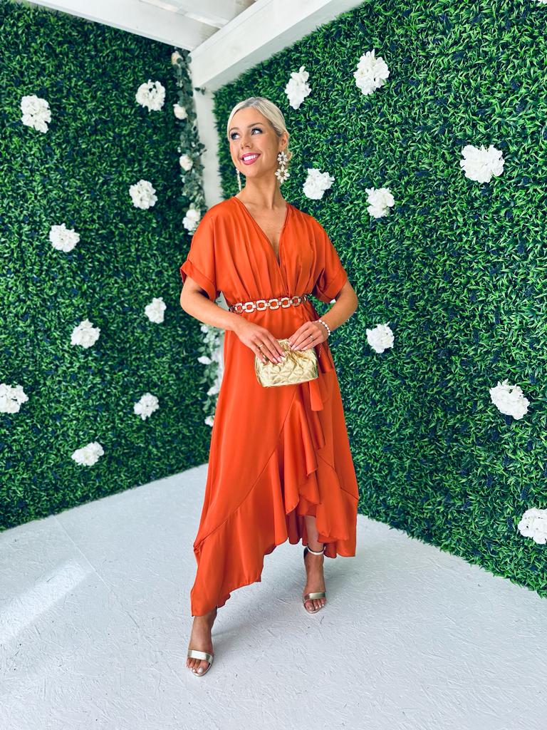 Bailey Hem Detail Dress Copper
