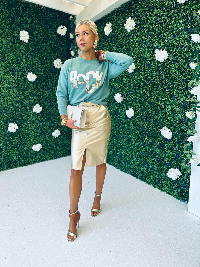 Java Midi Skirt Gold