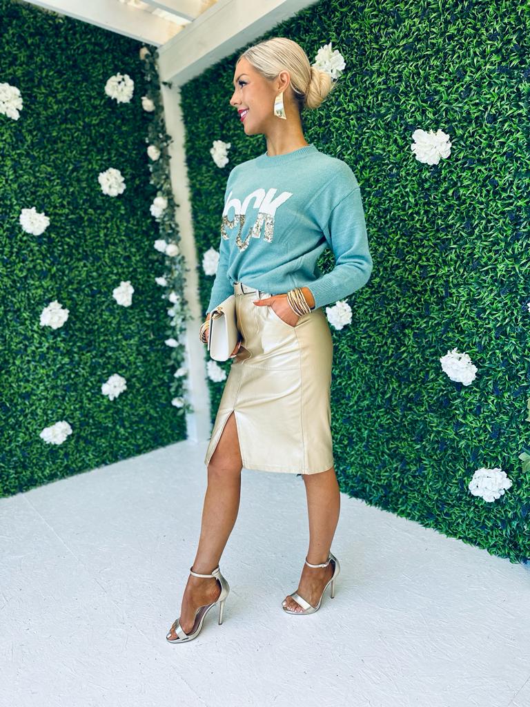 Java Midi Skirt Gold